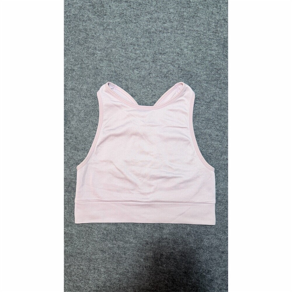 Victoria’s Secret PINK Sports Bra Womens S Light Pink Ribbed High Neck